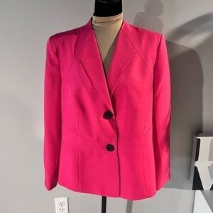 Le Suit Hot Pink Lined Blazer Jacket